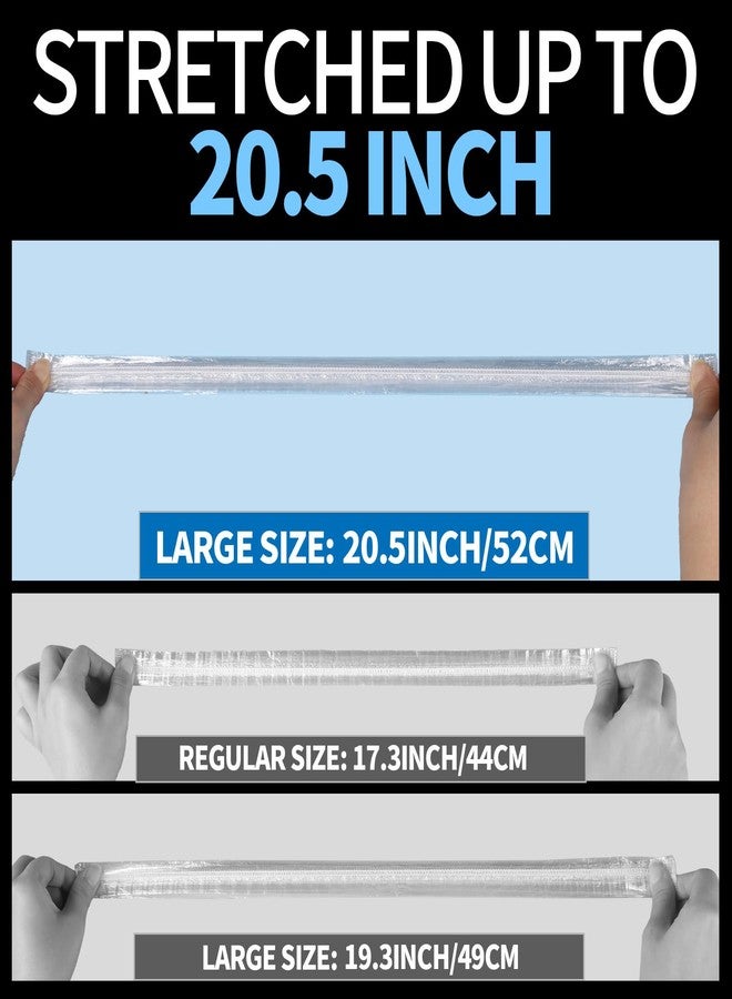 LEOBRO Large Disposable Shower Cap, 100PCS Shower Cap, Plastic Shower Caps for Women Disposable, Clear Thick Plastic Caps for Hair Treatment, Large Size 20.5 INCH - Image 2